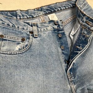 GAP DENIM Buttonfly Loose fit jeans. 10 Long. Leather patch, 5 pocket. Soft.